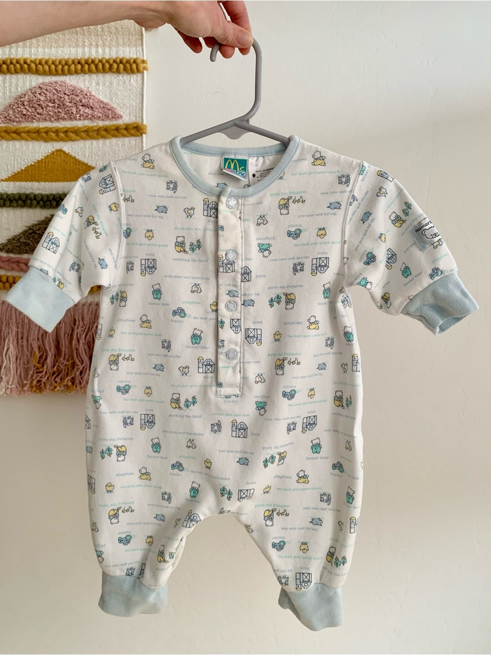 McBaby McDonalds - Baby Onesie Vintage 90s Y2K - Farm Print